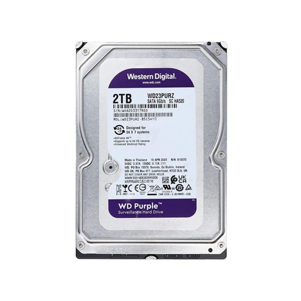 هارددیسک اینترنال وسترن دیجیتال مدل Purple WD23PURZ ظرفیت 2 ترابایت